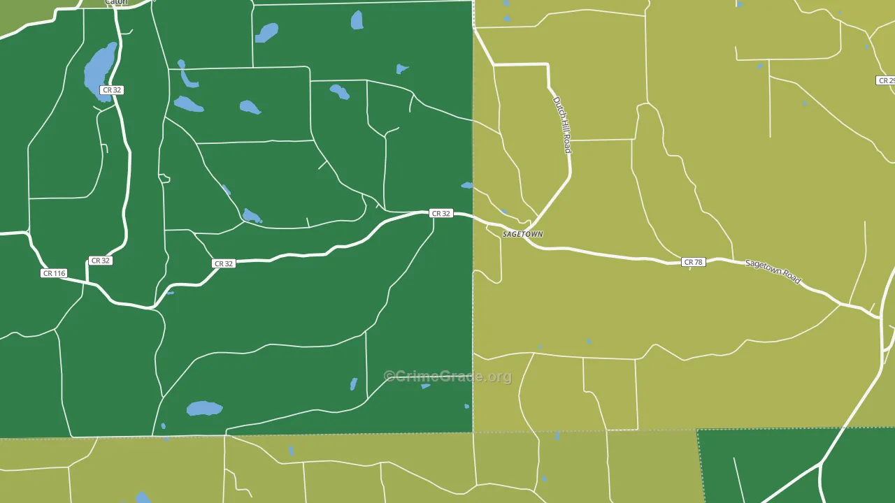 Sagetown, NY Map of Burglary Rates