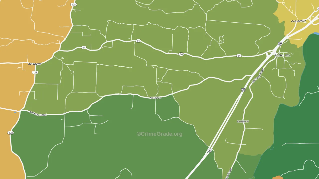 Saginaw, AR Map of Burglary Rates