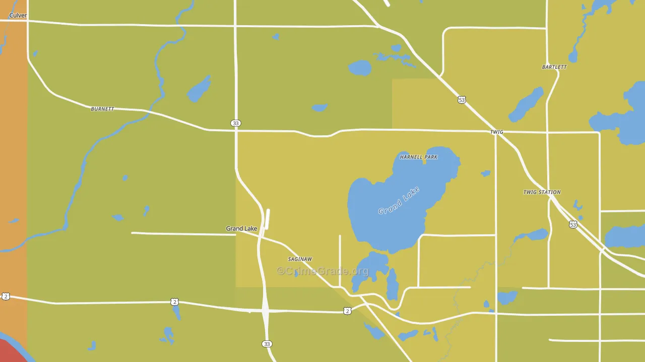 Saginaw, MN Map of Burglary Rates
