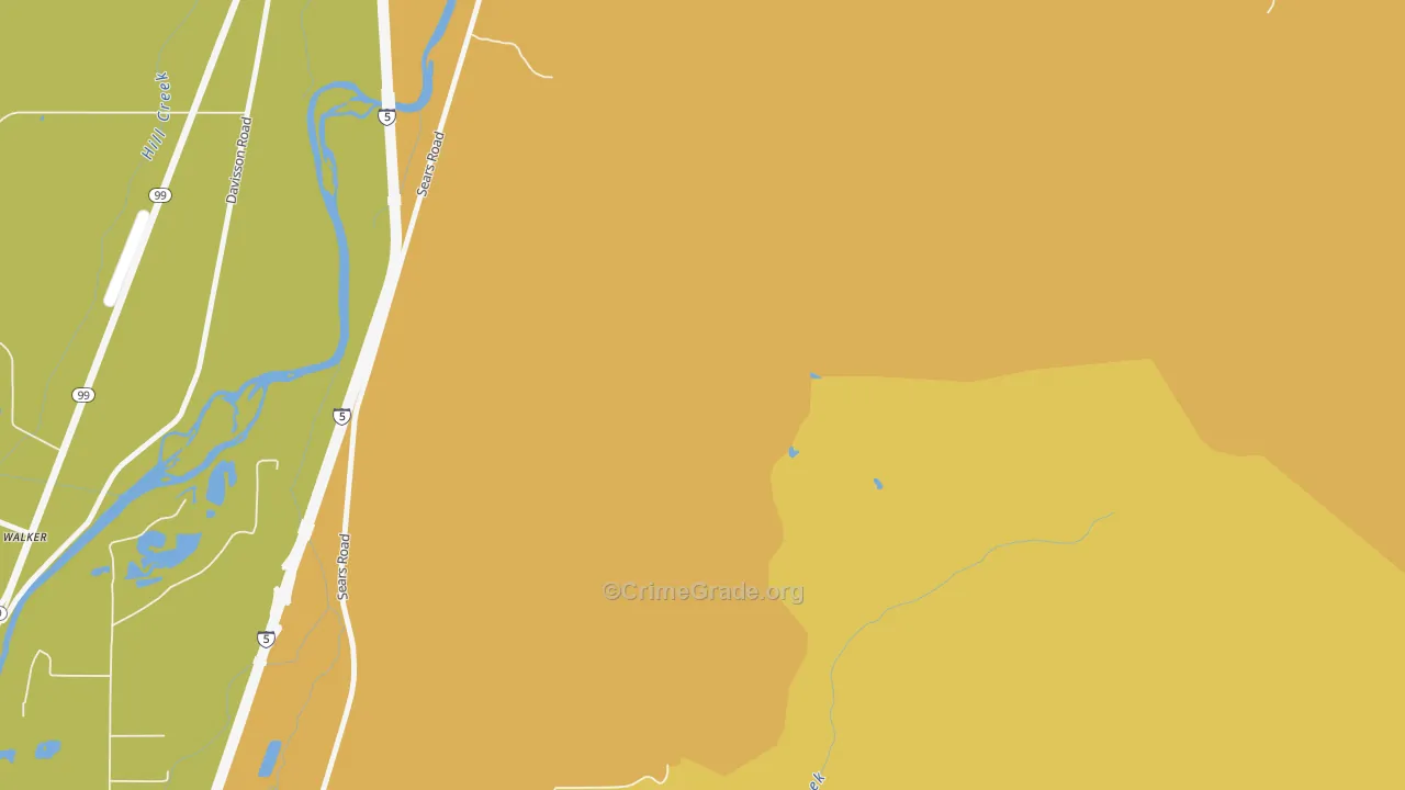 Saginaw, OR Map of Burglary Rates