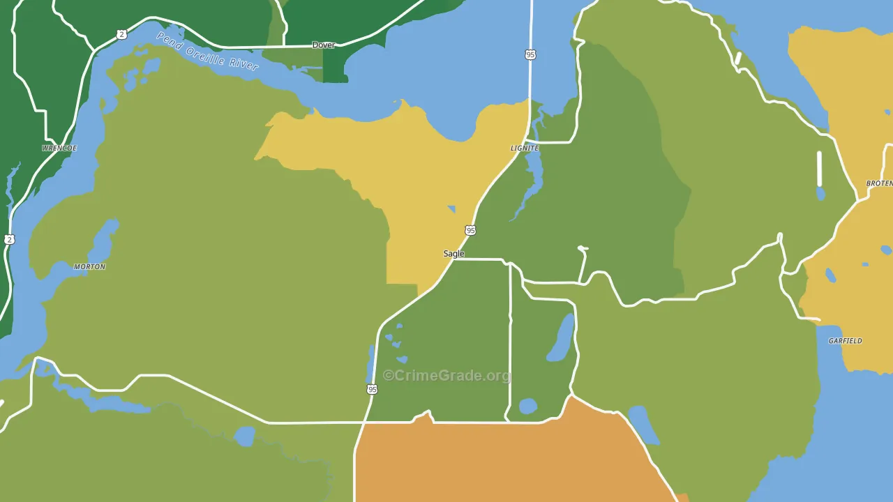 Sagle, ID Map of Burglary Rates