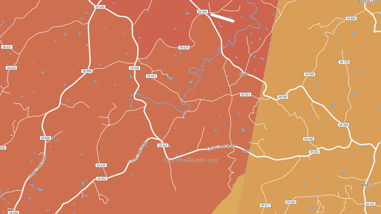 Sago, VA Map of Burglary Rates