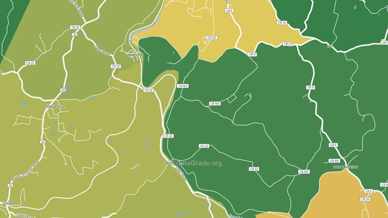 Sago, WV Map of Burglary Rates