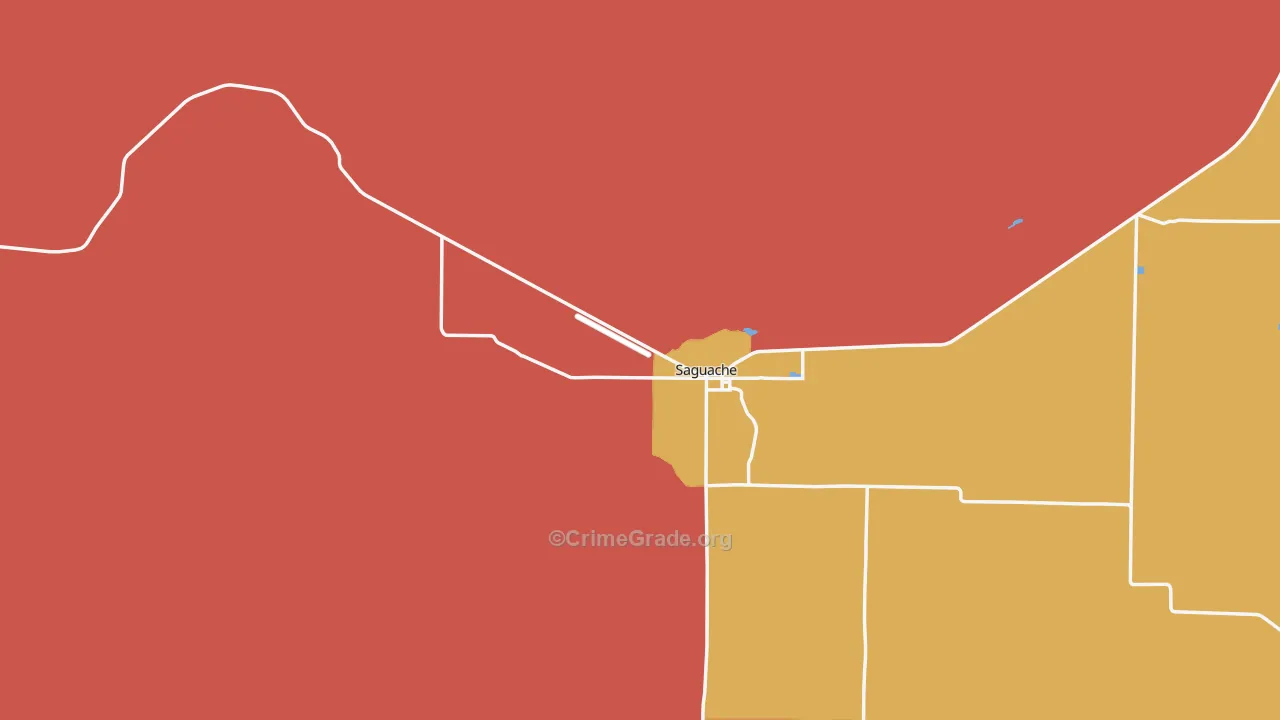 Saguache, CO Map of Burglary Rates