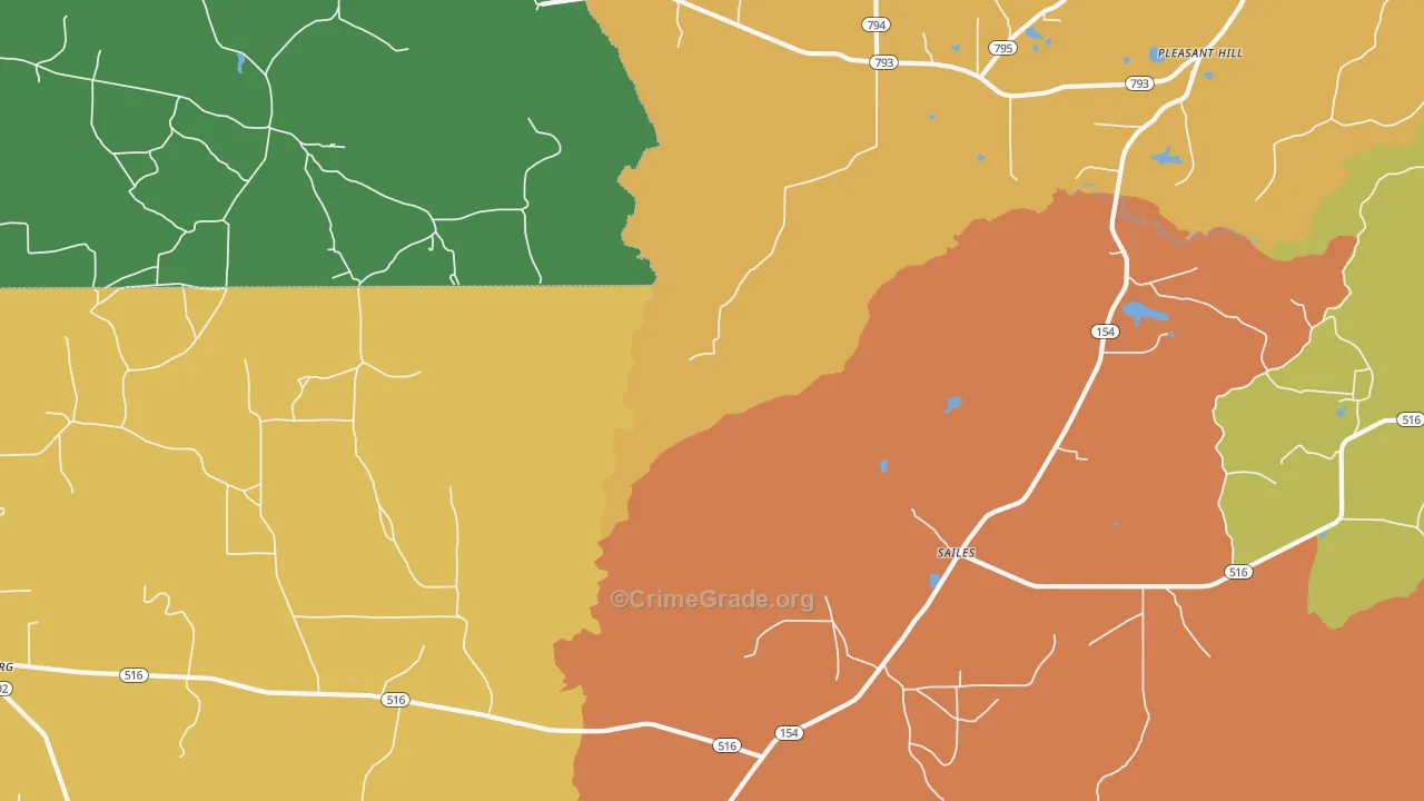 Sailes, LA Map of Burglary Rates