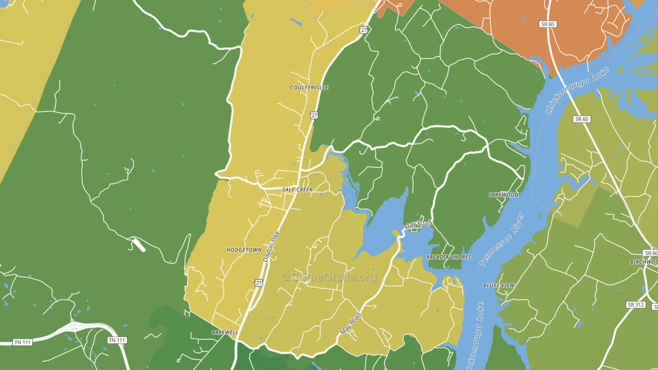 Sale Creek, TN Map of Burglary Rates