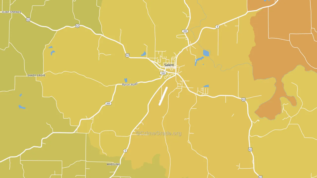 Salem, AR Map of Burglary Rates