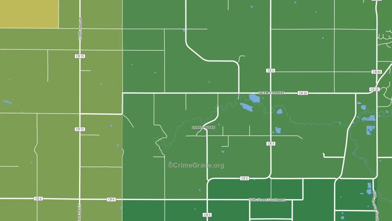 Salem Corners, MN Map of Burglary Rates