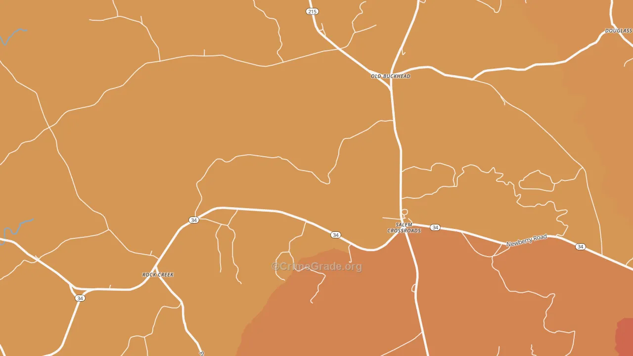 Salem Crossroads, SC Map of Burglary Rates