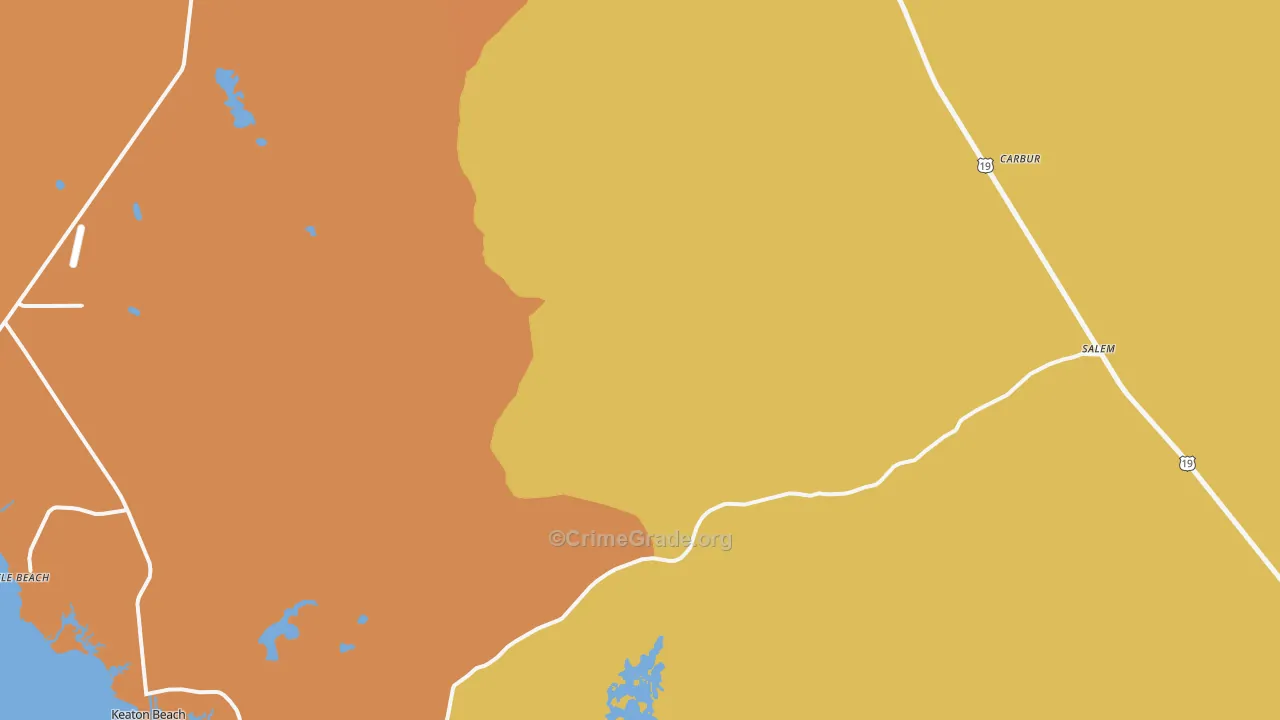 Salem, FL Map of Burglary Rates