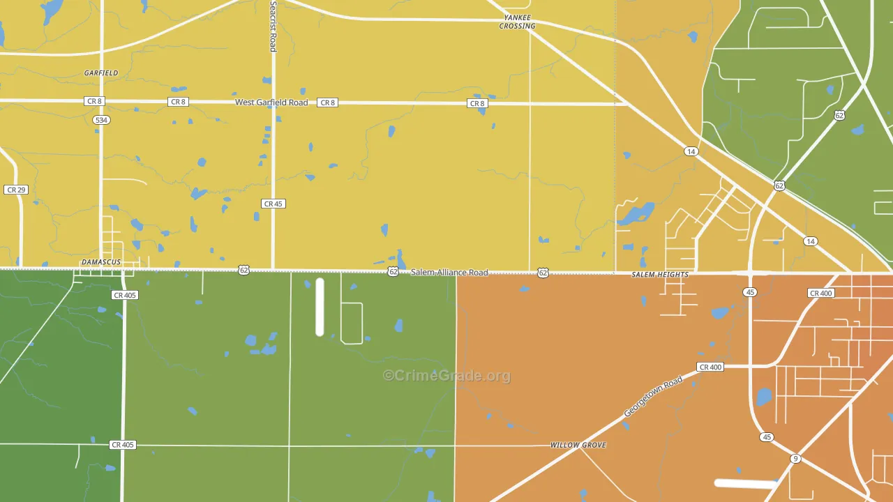 Salem Heights, OH Map of Burglary Rates