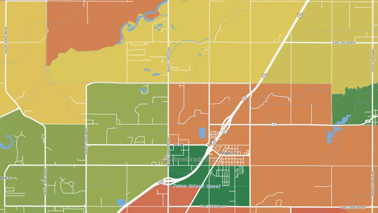 Salem, ID Map of Burglary Rates