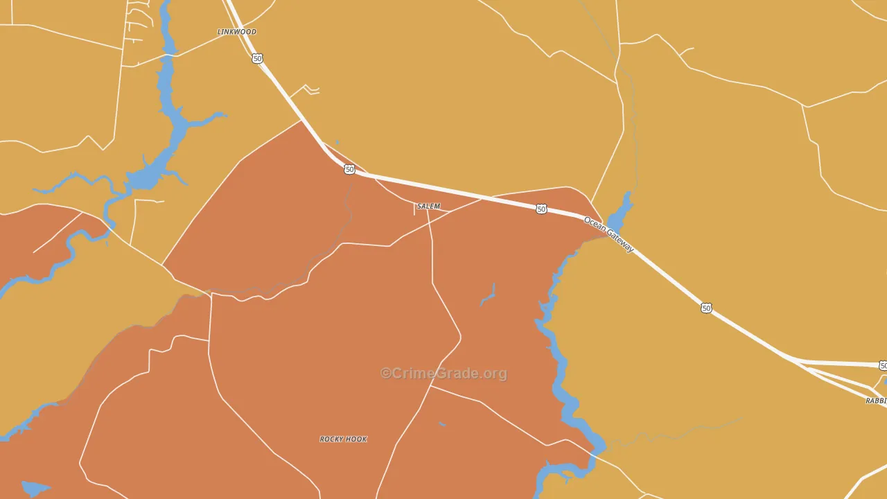 Salem, MD Map of Burglary Rates