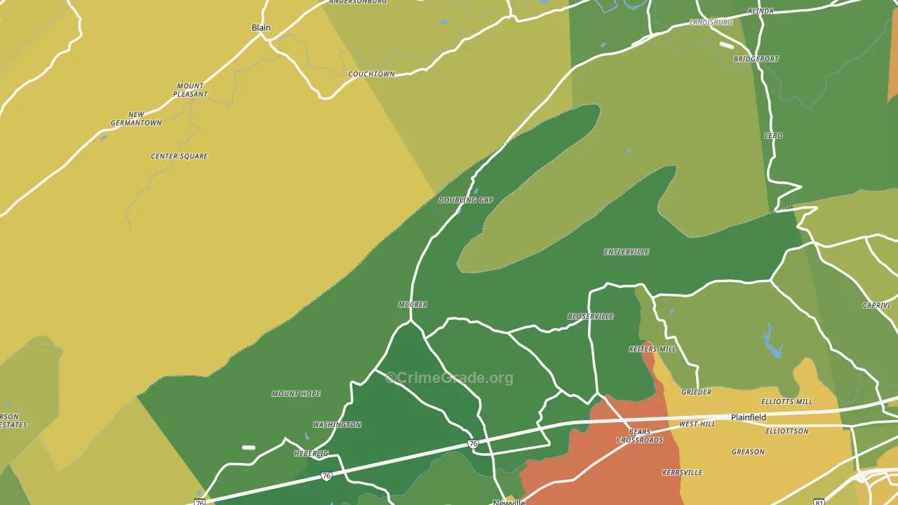Salem, PA Map of Burglary Rates