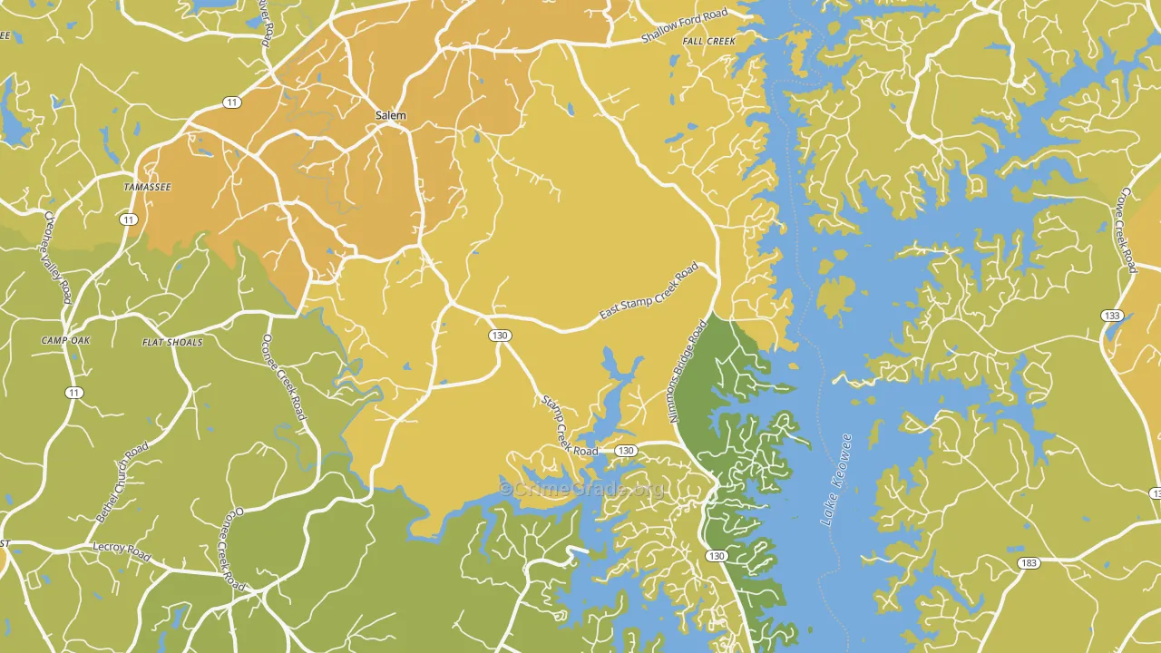 Salem, SC Map of Burglary Rates