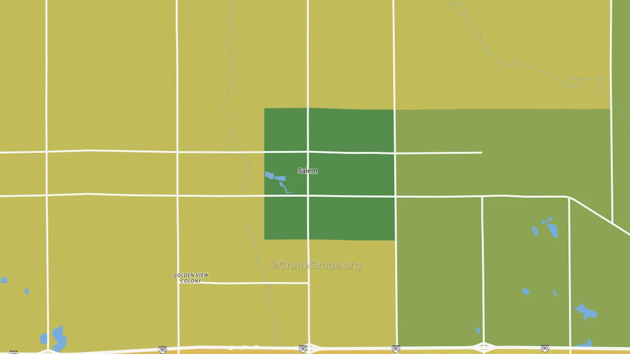 Salem, SD Map of Burglary Rates