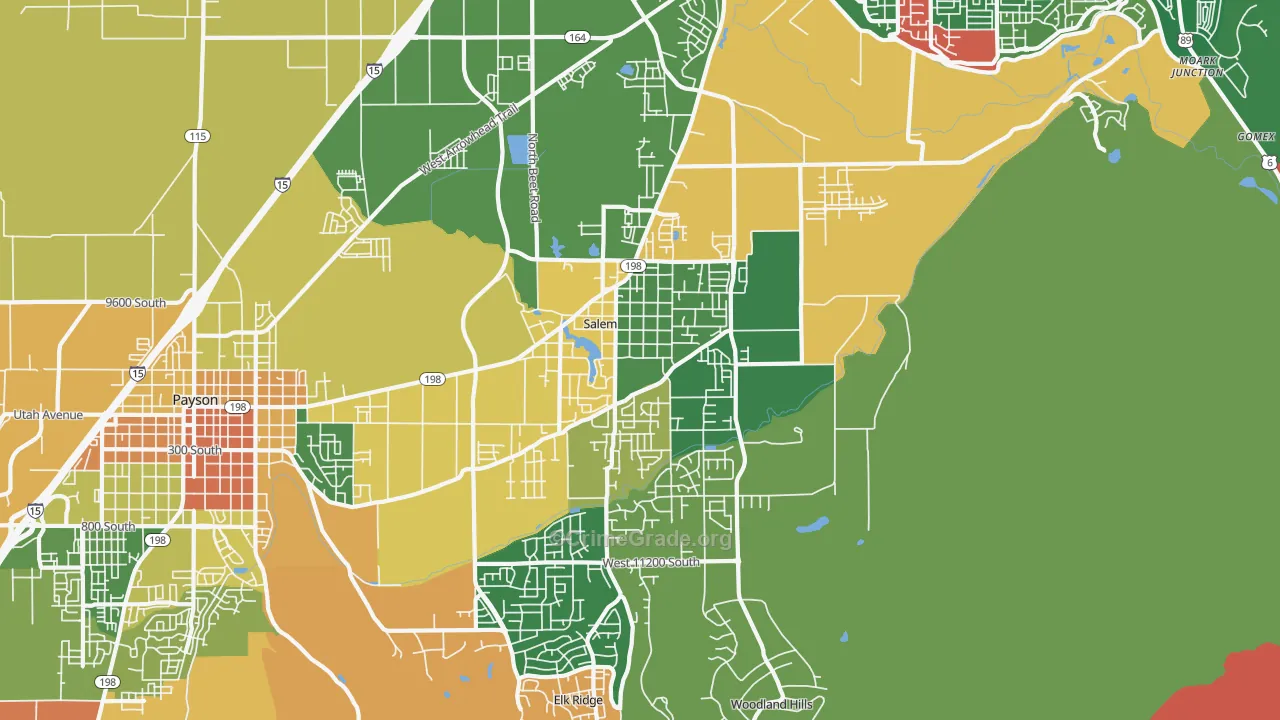 Salem, UT Map of Burglary Rates