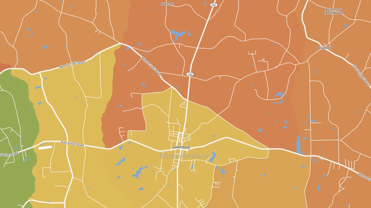 Salemburg, NC Map of Burglary Rates