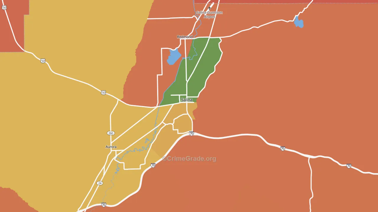 Salina, UT Map of Burglary Rates
