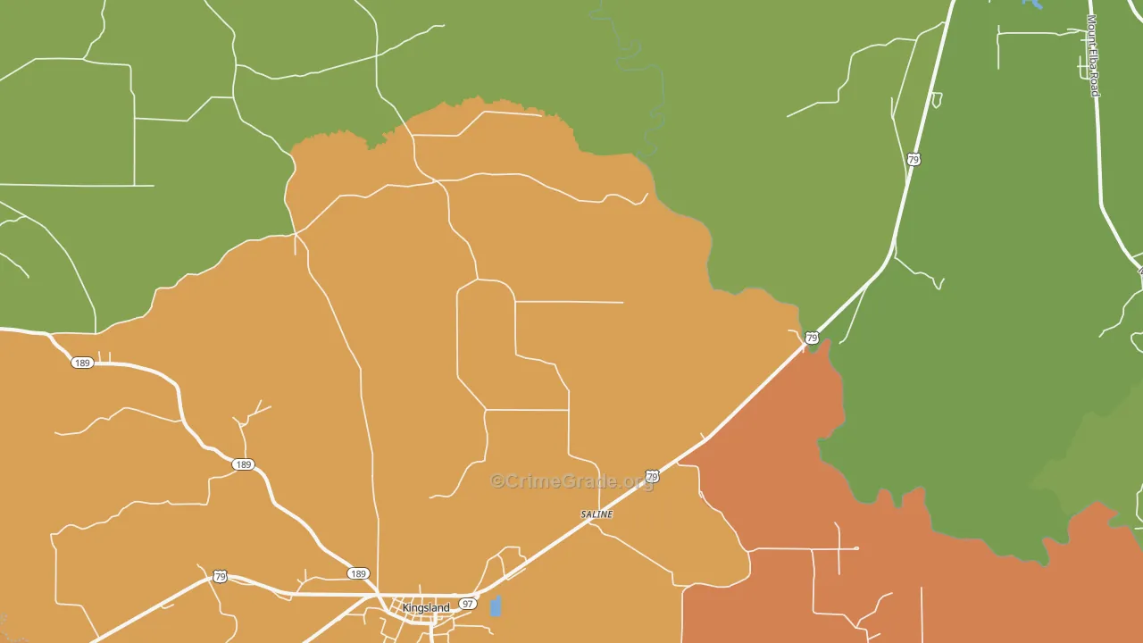 Saline, AR Map of Burglary Rates