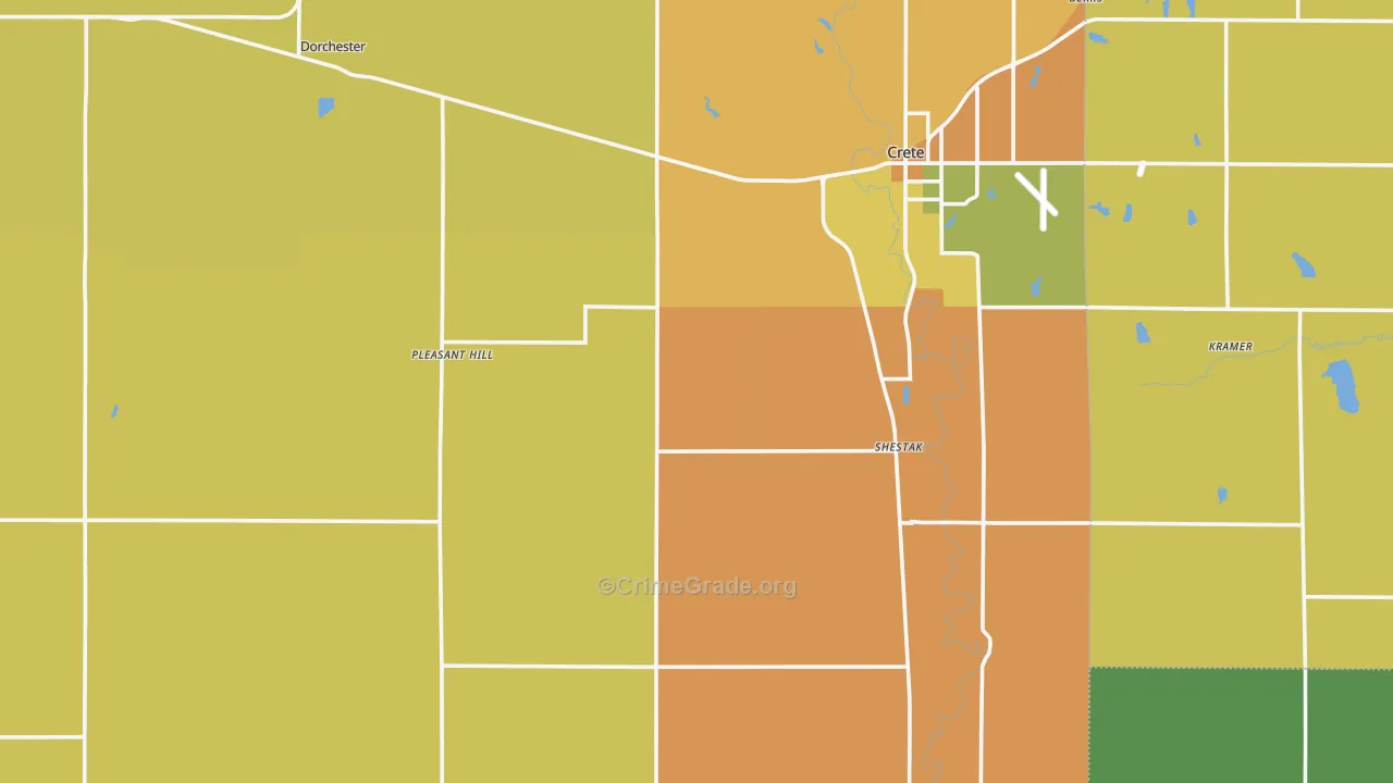 Saline County, NE Map of Burglary Rates