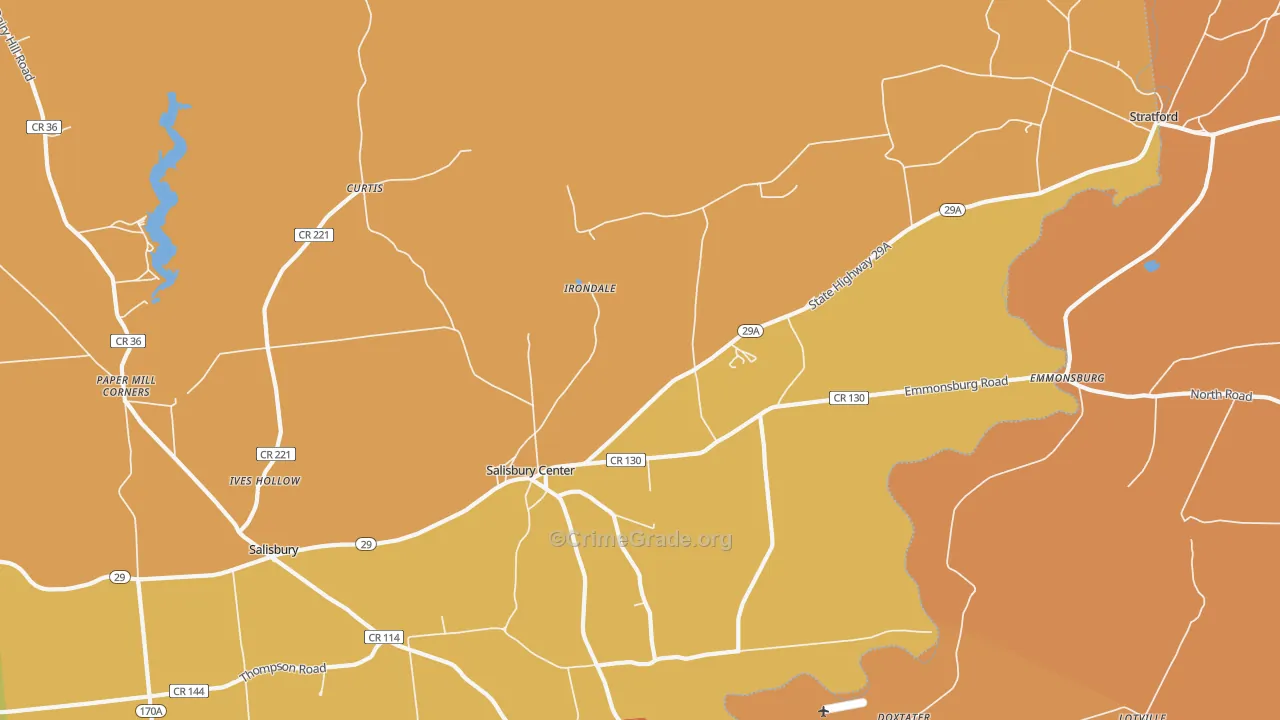 Salisbury Center, NY Map of Burglary Rates