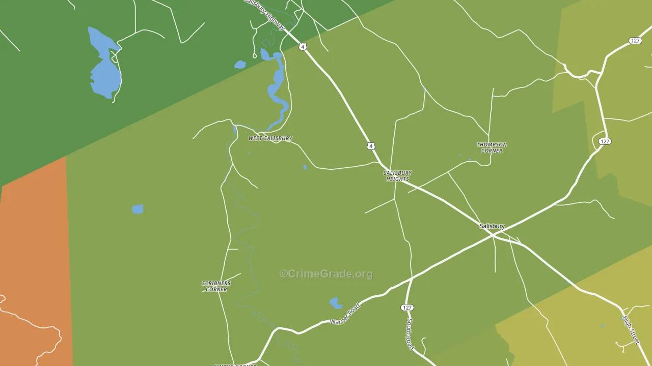 Salisbury Heights, NH Map of Burglary Rates