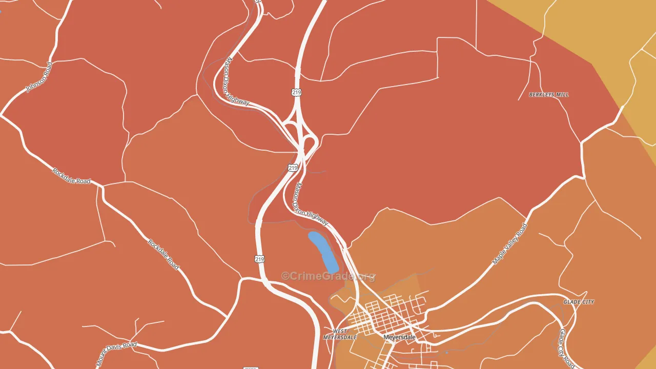 Salisbury Junction, PA Map of Burglary Rates