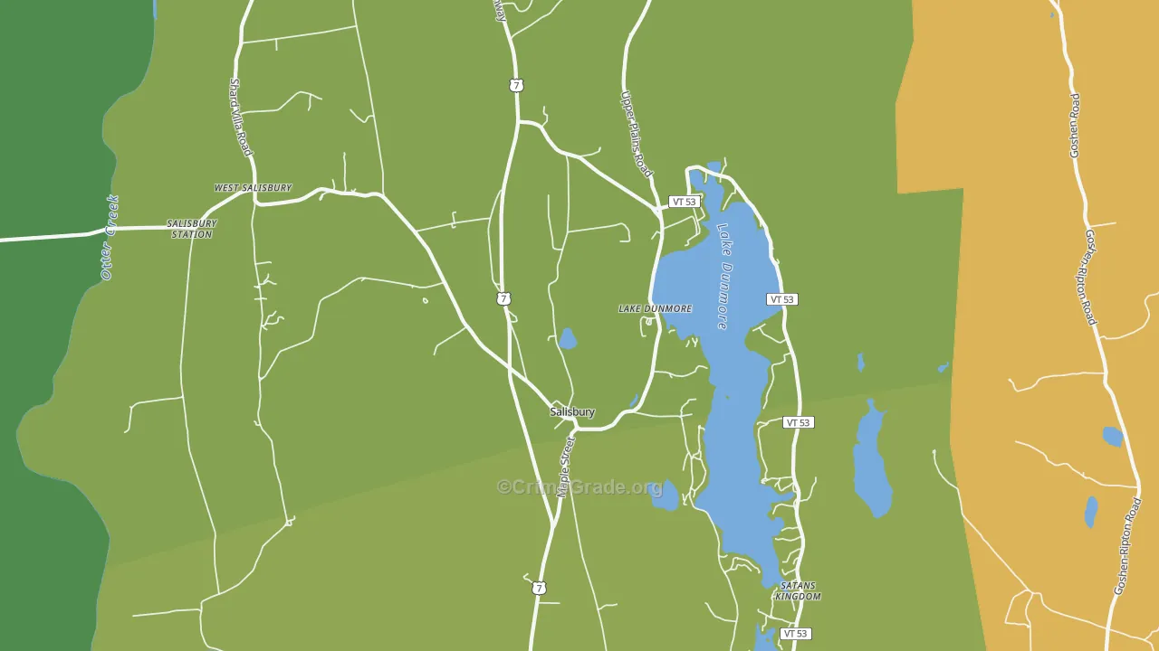 Salisbury, VT Map of Burglary Rates
