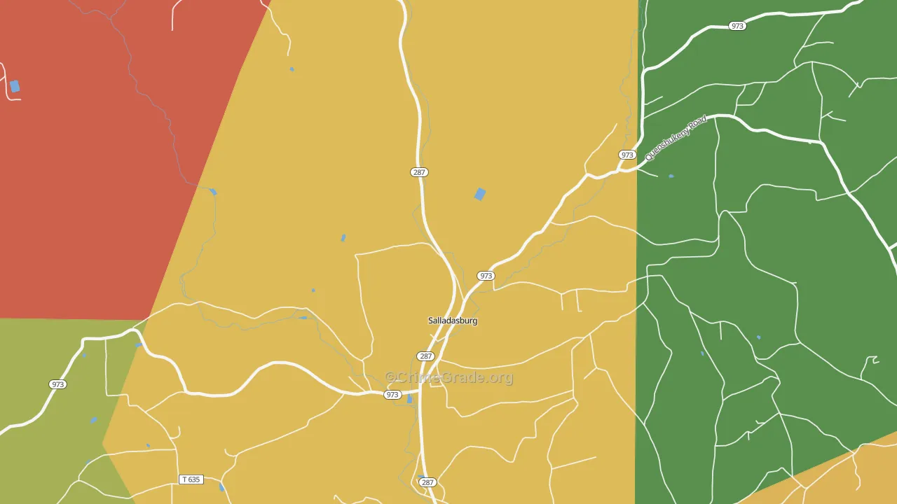 Salladasburg, PA Map of Burglary Rates