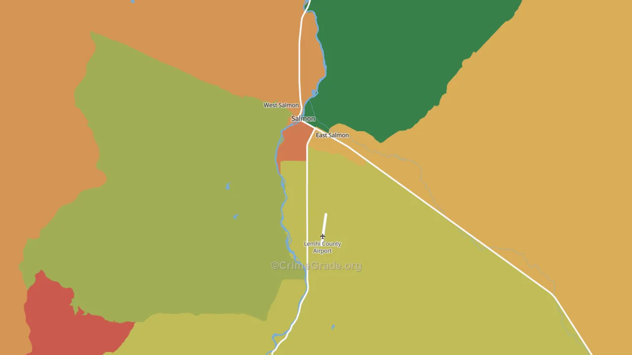 Salmon, ID Map of Burglary Rates