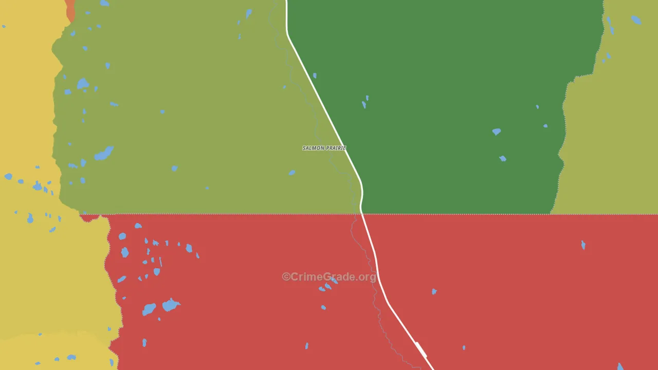 Salmon Prairie, MT Map of Burglary Rates