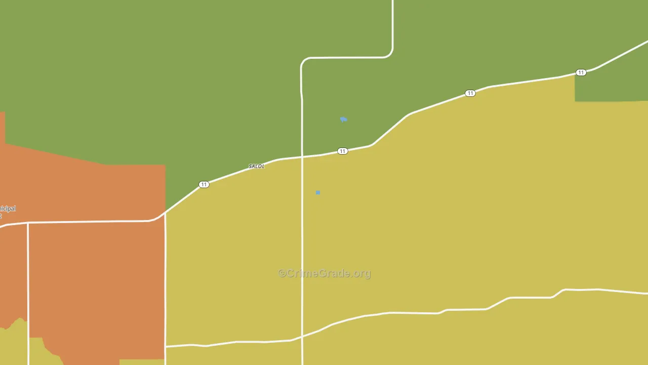 Salol, MN Map of Burglary Rates