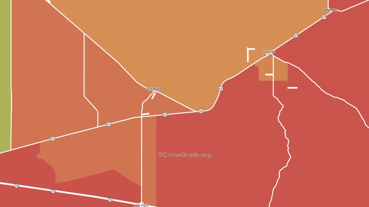 Salome, AZ Map of Burglary Rates