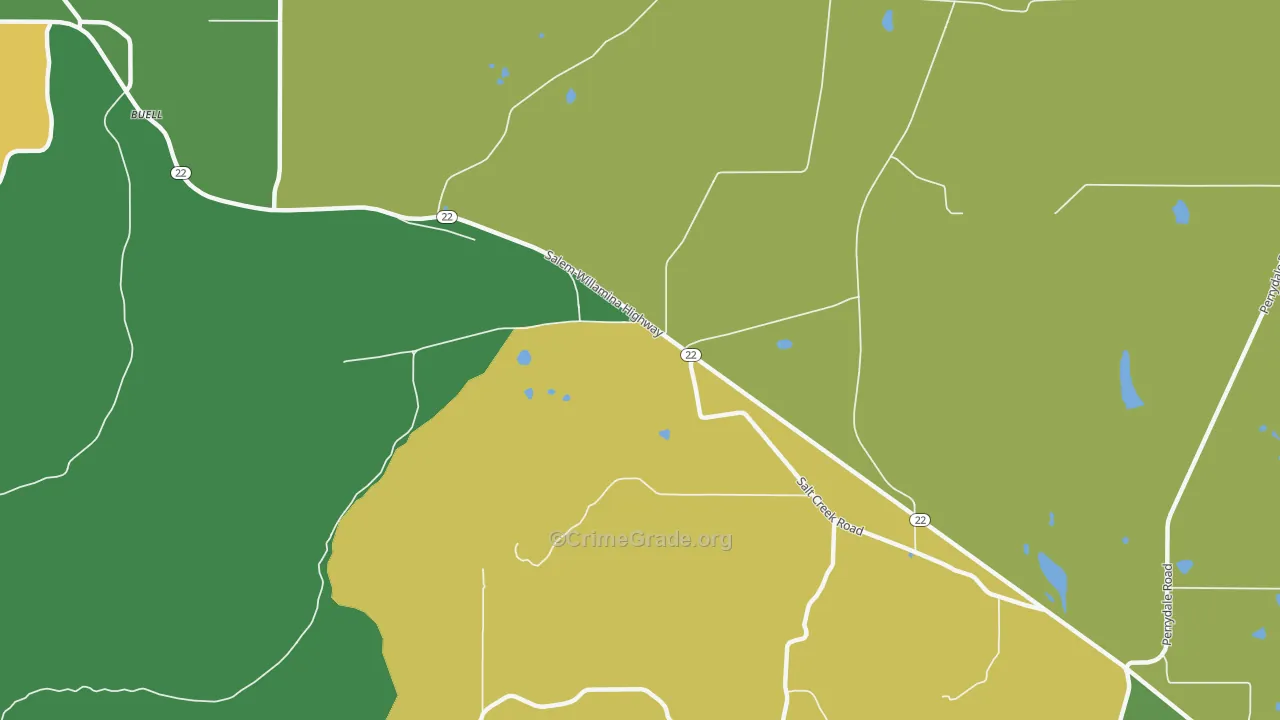 Salt Creek, OR Map of Burglary Rates