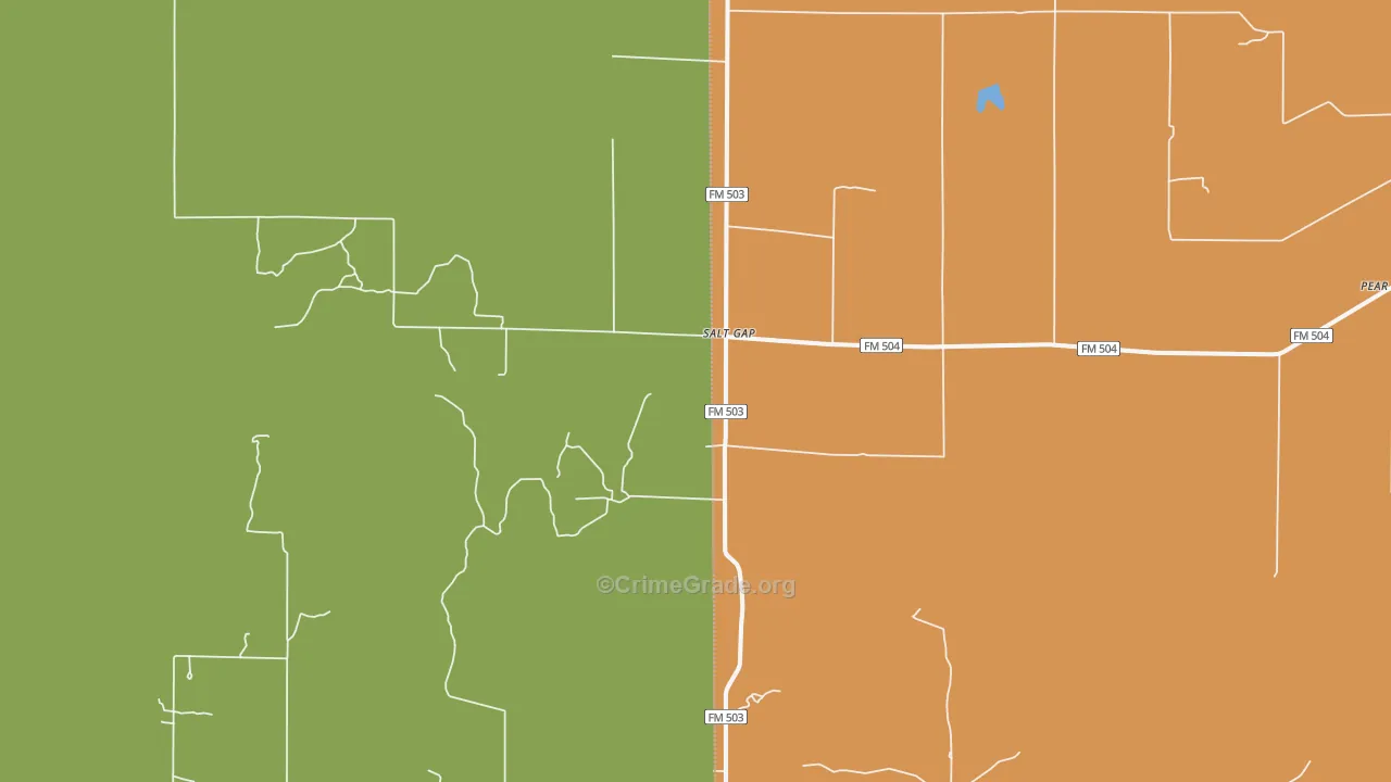 Salt Gap, TX Map of Burglary Rates
