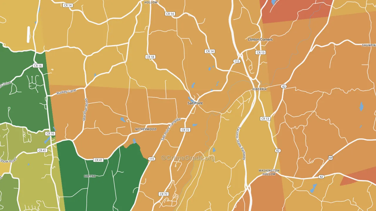 Salt Point, NY Map of Burglary Rates