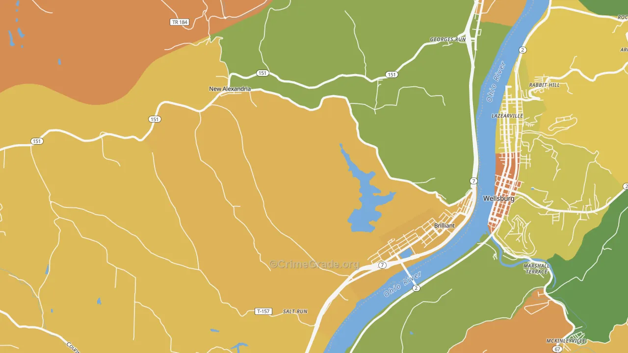 Salt Run, OH Map of Burglary Rates