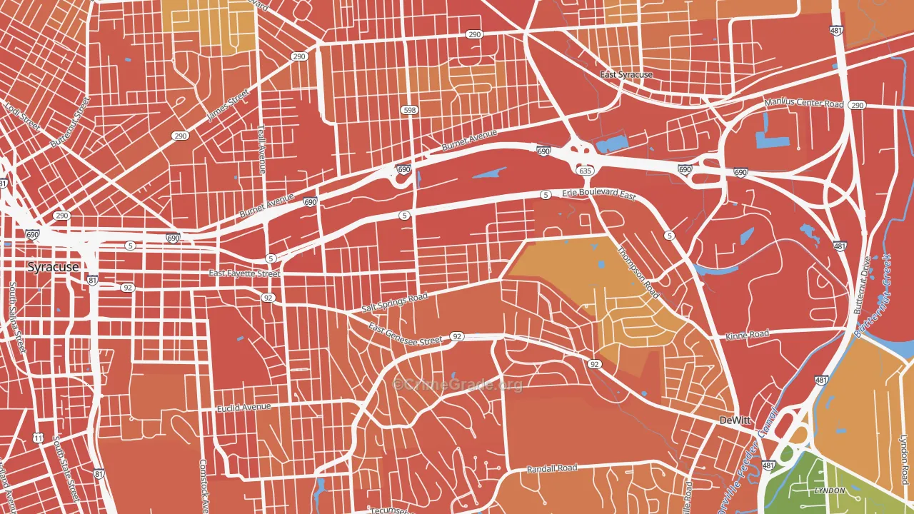 Salt Springs, Syracuse, NY Map of Burglary Rates
