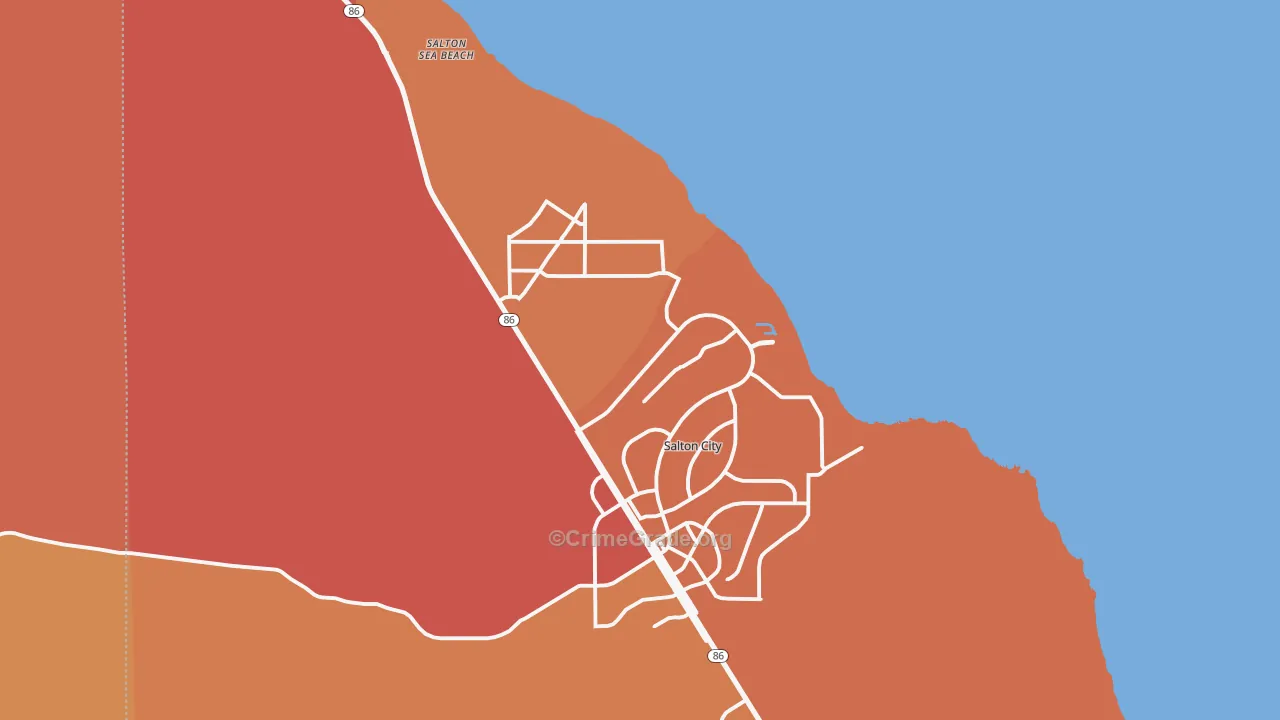 Salton City, CA Map of Burglary Rates