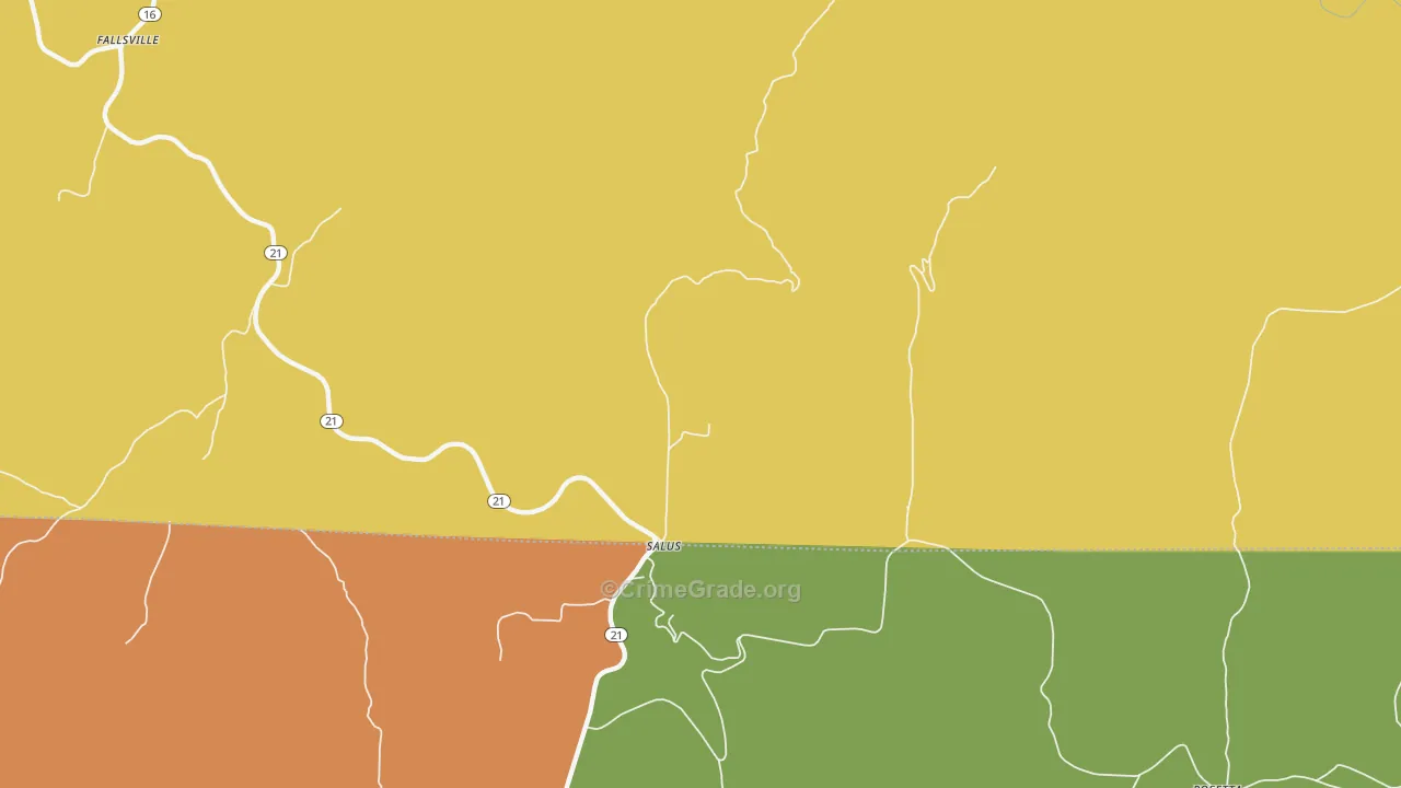 Salus, AR Map of Burglary Rates