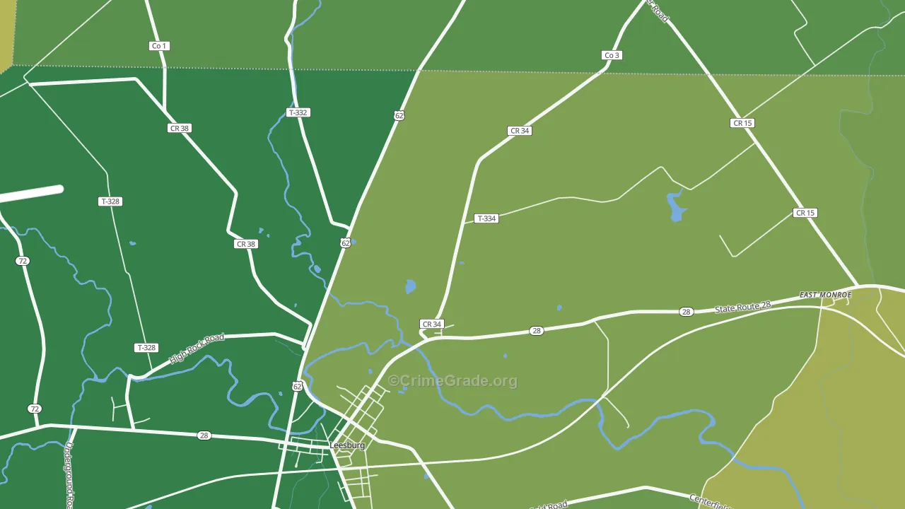Samantha, OH Map of Burglary Rates