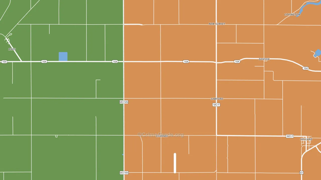 Samford, MO Map of Burglary Rates