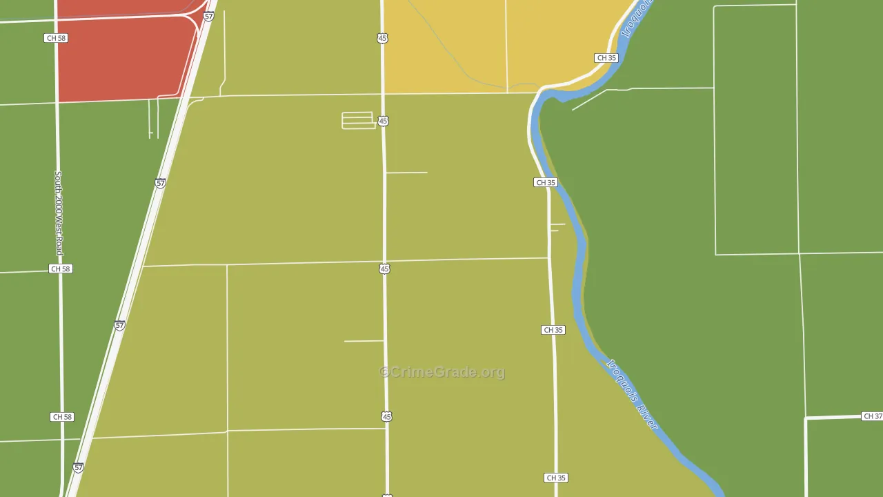 Sammons Point, IL Map of Burglary Rates