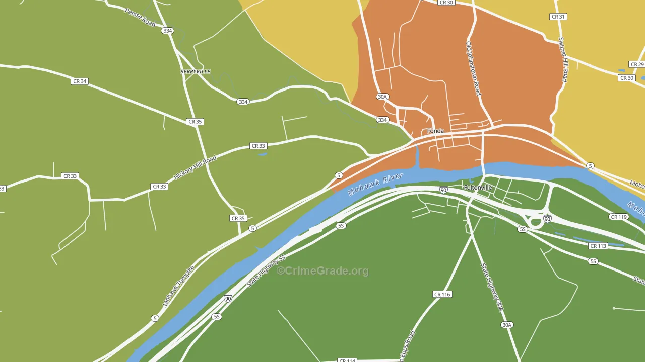 Sammonsville, NY Map of Burglary Rates