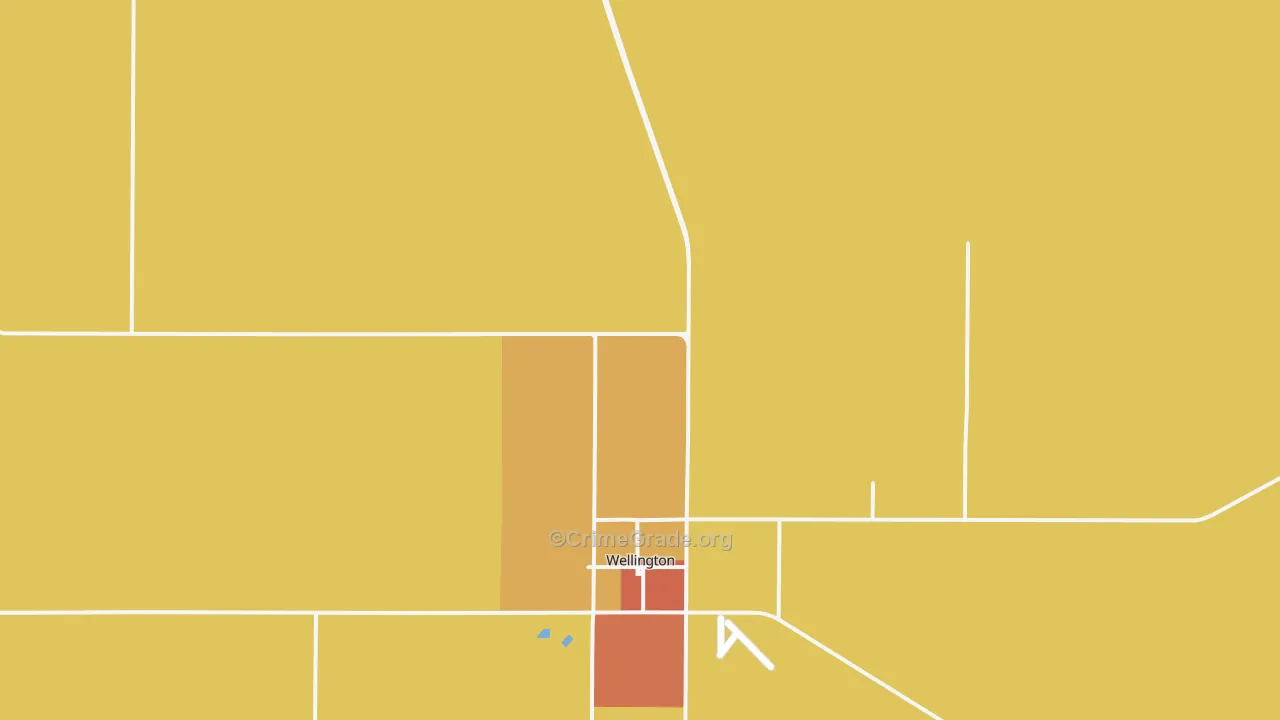 Samnorwood, TX Map of Burglary Rates