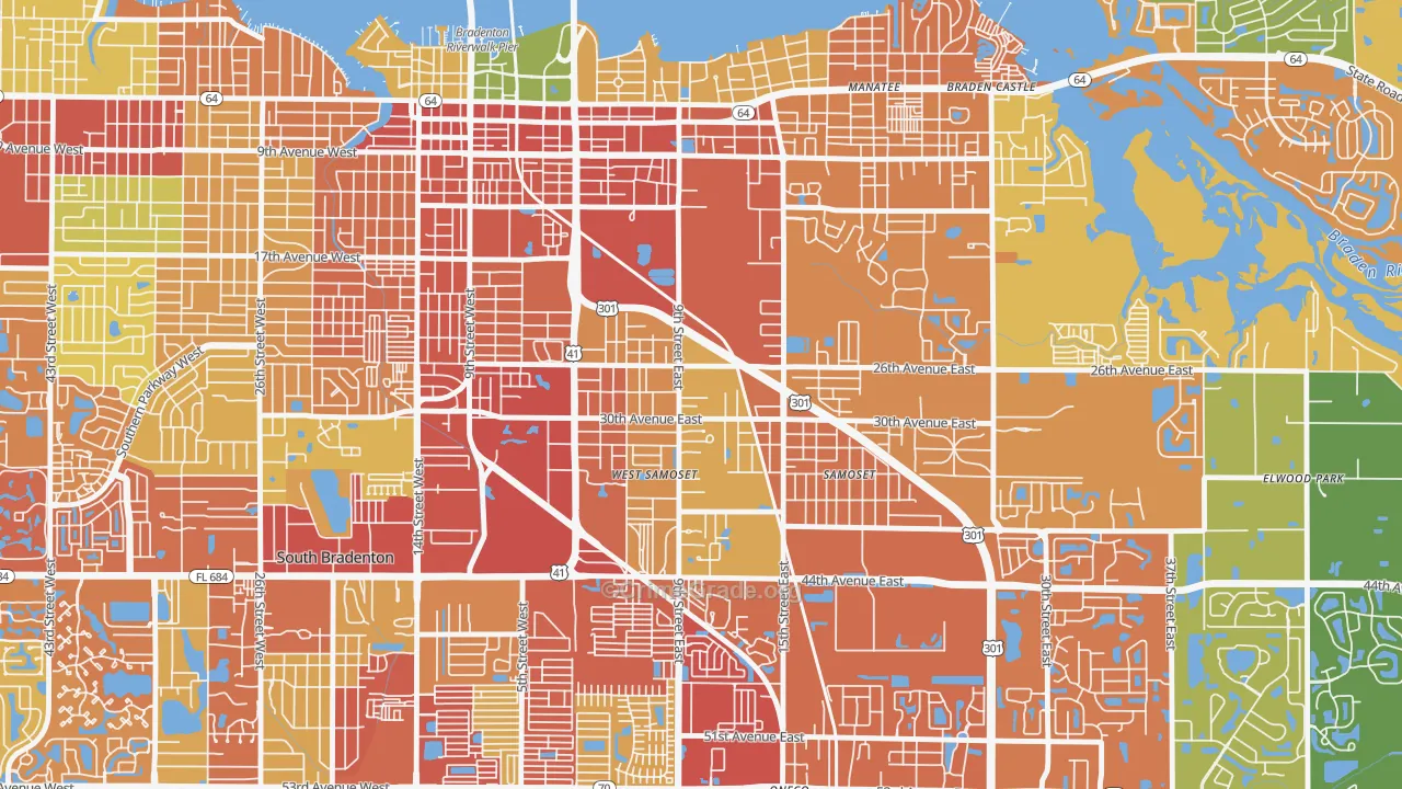 Samoset, Bradenton, FL Map of Burglary Rates