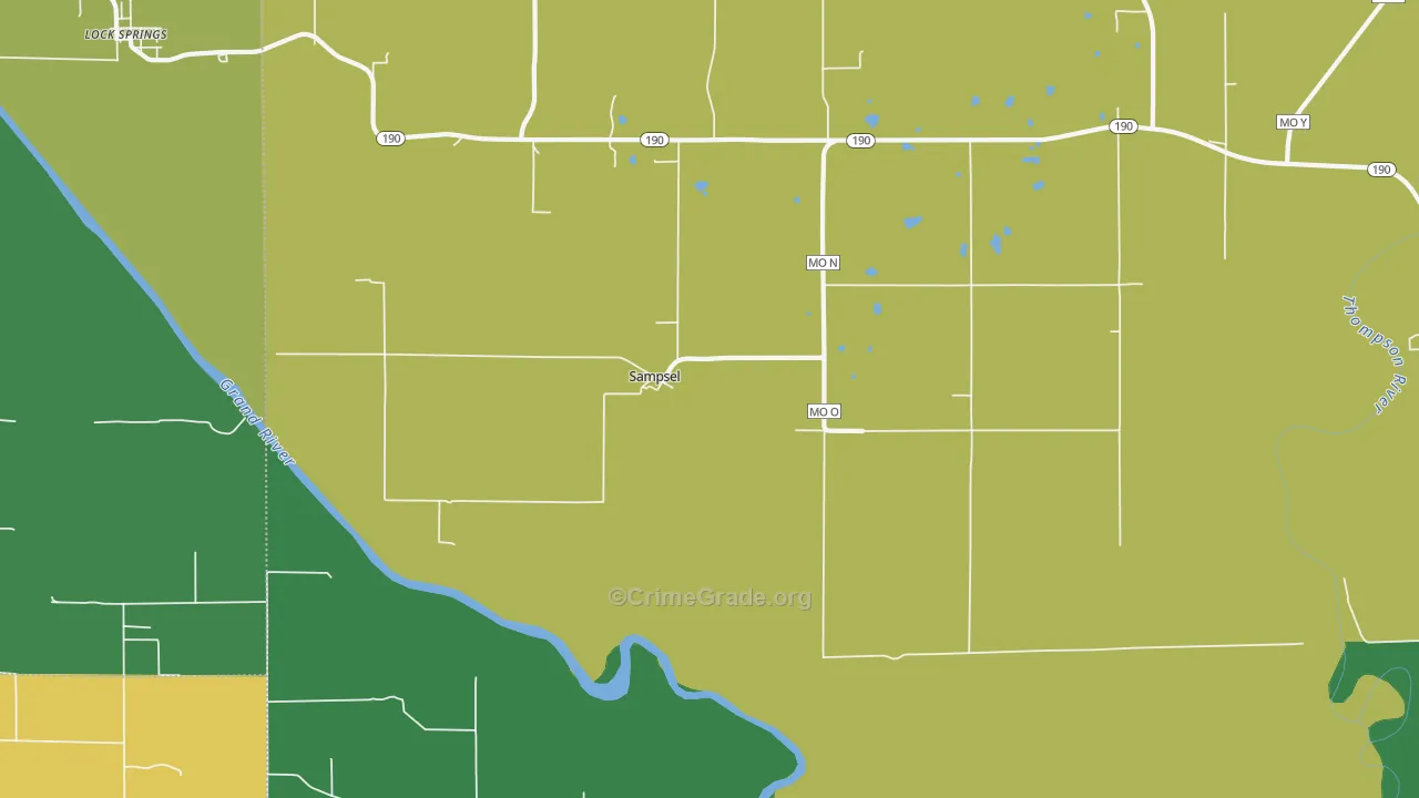 Sampsel, MO Map of Burglary Rates