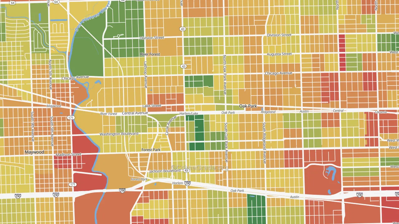 Samuel A Rothermel, Oak Park, IL Map of Burglary Rates