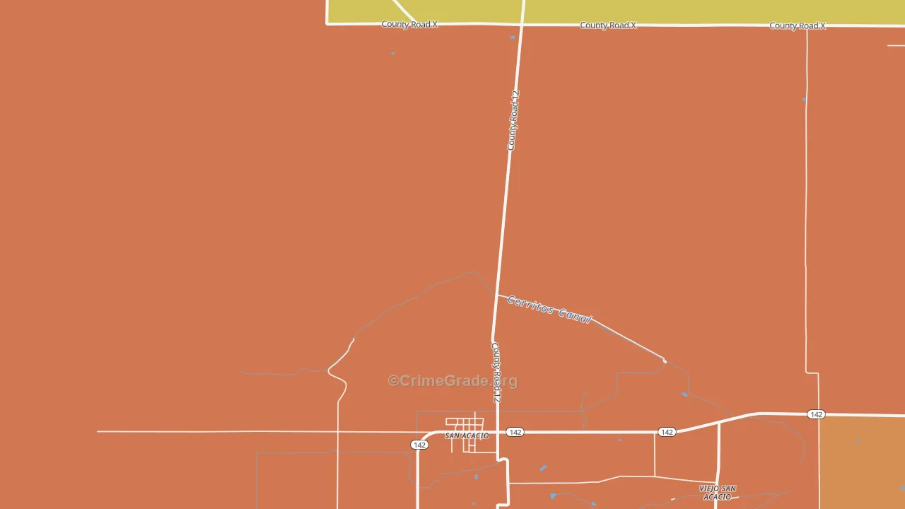 San Acacio, CO Map of Burglary Rates